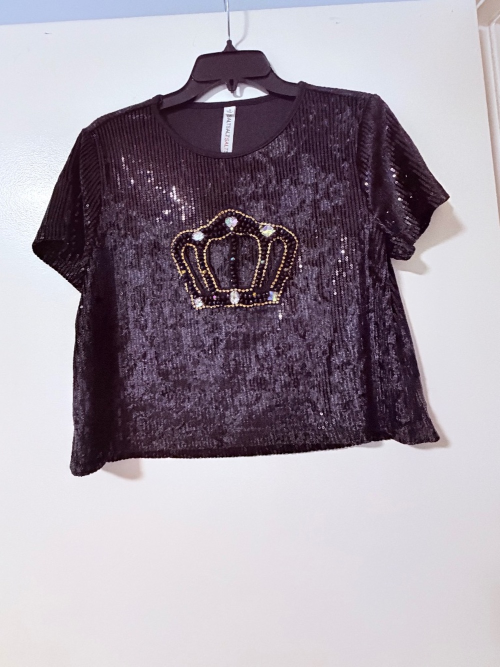 Sequin Crown Crop Top